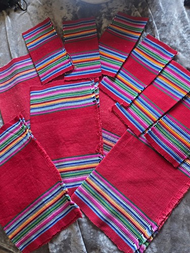 Red fabric rectangular - 12,
