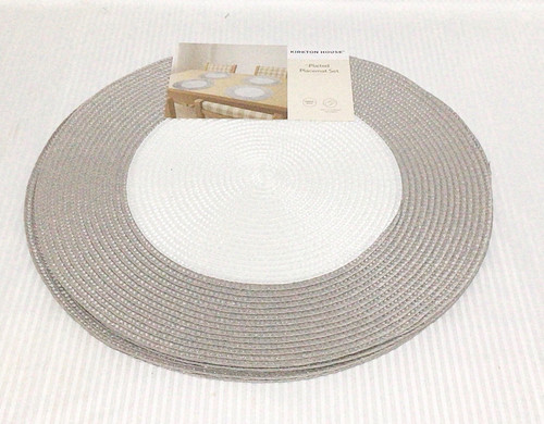 Round woven placemats grey - woven,