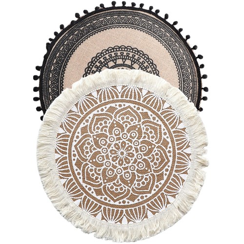 Woven jute table mat large - woven,