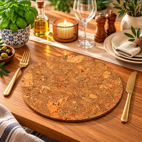 Natural cork place mats - 4,