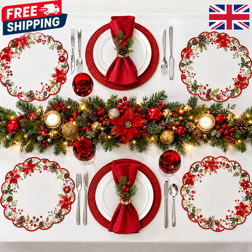 6pcs christmas placemats heat - 6pcs,